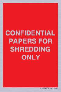 CONFIDENTIAL PAPERS FOR SHREDDING ONLY